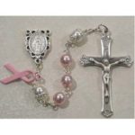 PINK PEARL CANCER AWARENESS ROSARY