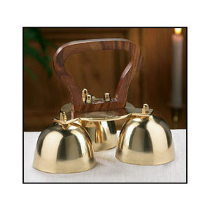Sanctuary Altar Bells Four Bells Brass with Handle 5 3/4W x 6H