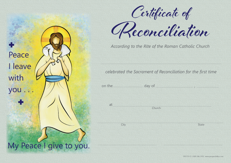 Free Printable First Reconciliation Certificates Printable Online