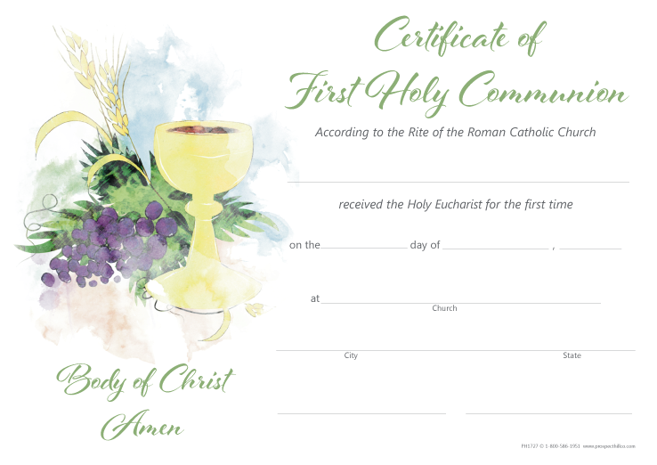 First Communion Prayer Card Prospect Hill Co 