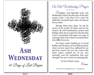 Ash Wednesday Prayer Card