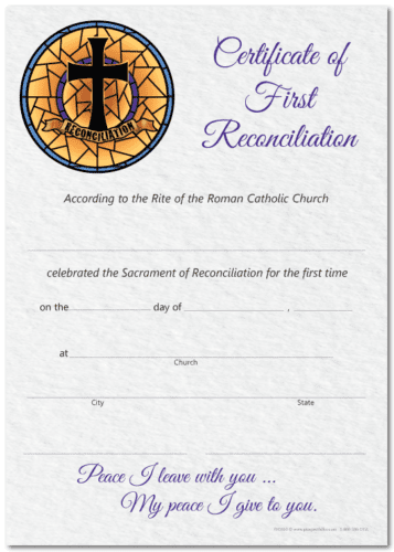 Reconciliation Certificate (package of 25) – Prospect Hill Co.