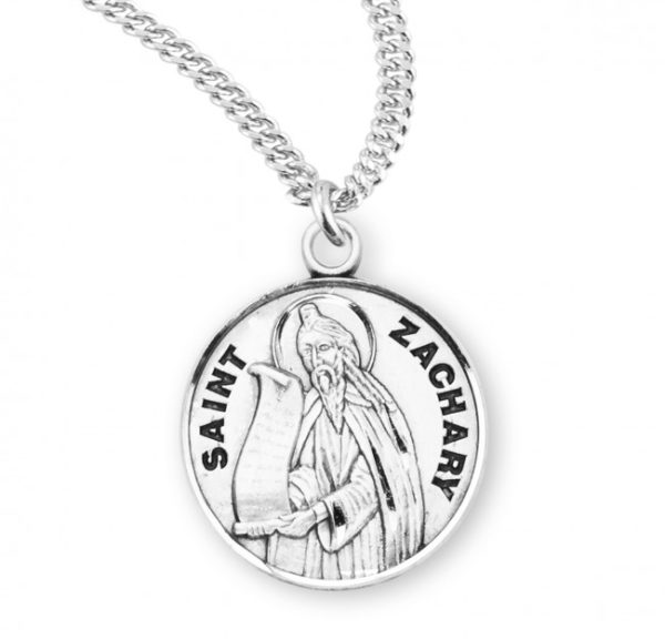 Saint Zachary Sterling Silver Patron Saint Medal