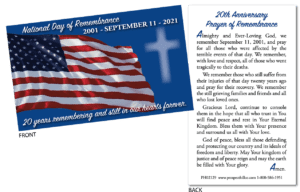 Prayer Card Commemorating the 20th Anniversary of 9/11