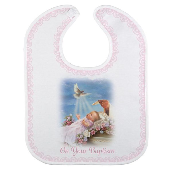 Religious Goods Brockton Prospect Hill On Your Baby Baptism Bib Girl J0897