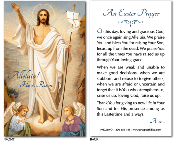 Prospect Hill Co Religious Goods Brockton MA PH0219 Easter Prayer card