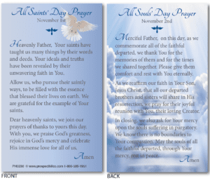 All Saints’ Day and All Soul’s Day Prayer Card