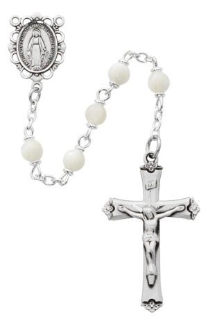5MM Genuine Mother of Pearl Rosary (R389LF)