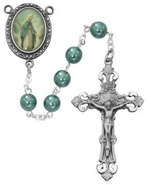 7MM Teal Our Lady of Grace Rosary (R916F)