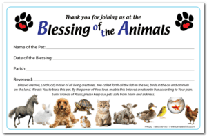 Blessing of the Animals Certificate