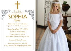 Personalized First Communion Invitation 171001