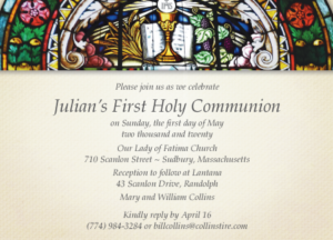 Personalized First Communion Invitation 171004