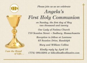 Personalized First Communion Invitation 171005