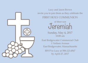 Personalized First Communion Invitation 171007