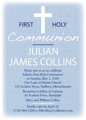 Personalized First Communion Invitation 171010