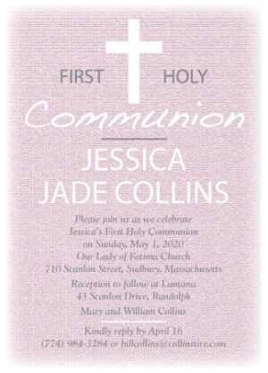 Personalized First Communion Invitation 171011