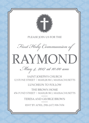 Personalized First Communion Invitation 171014