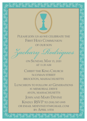 Personalized First Communion Invitation 171016