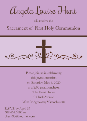 Personalized First Communion Invitation 171017