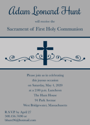 Personalized First Communion Invitation 171018