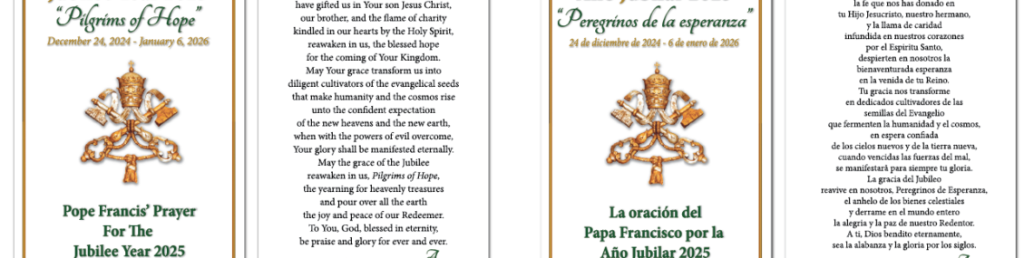 Jubilee Year 2025 “Pilgrims of Hope” Commemorative Prayer Card