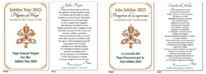 Jubilee Year 2025 “Pilgrims of Hope” Commemorative Prayer Card