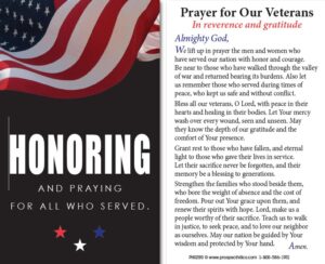 A prayer for Our Veterans